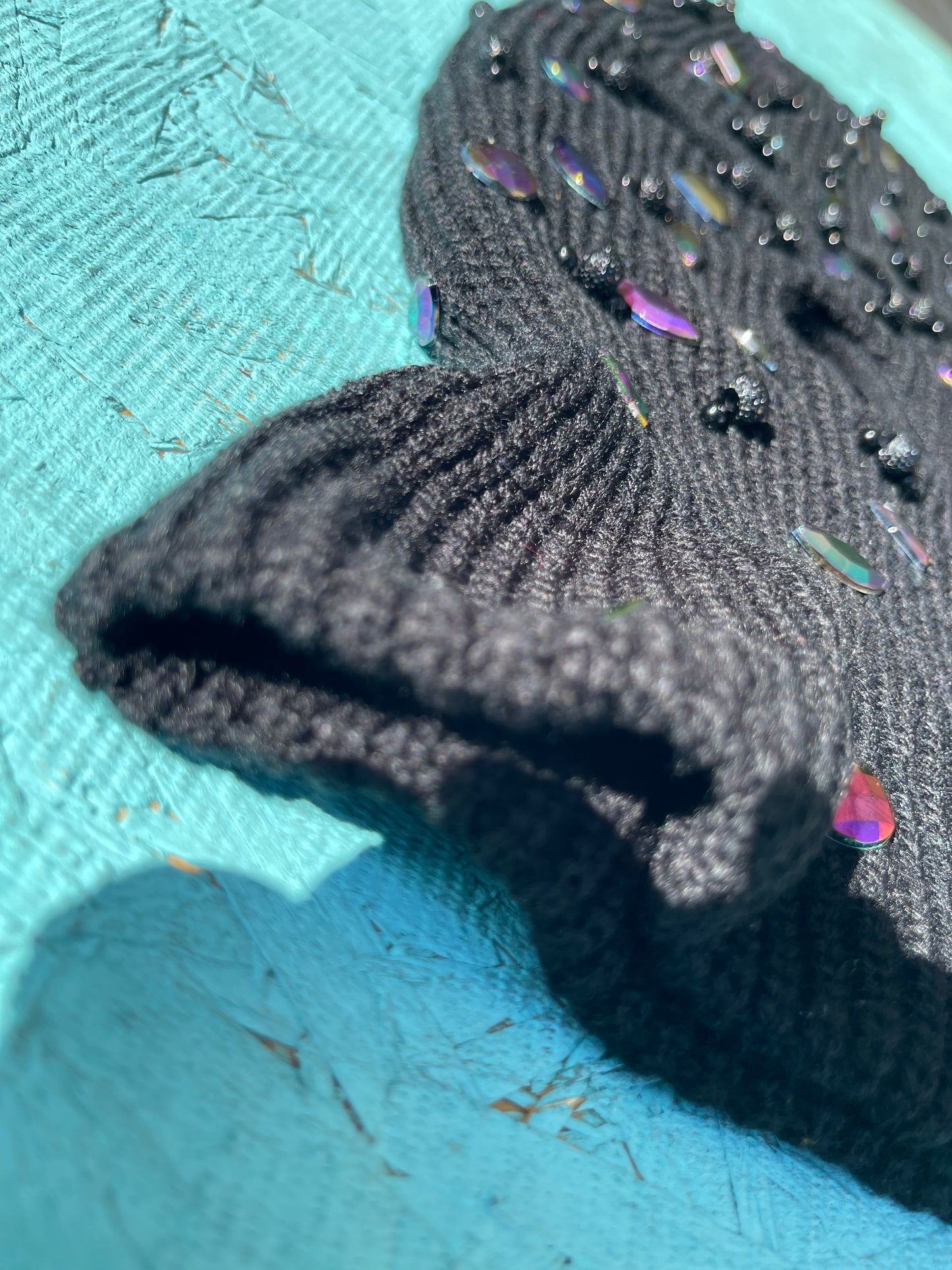 Black and iridescent Ski Mask/ Balaclava