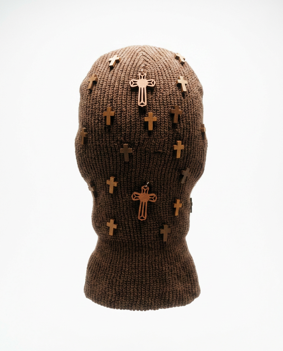 Chocolate Brown Cross Ski Mask/Balaclava