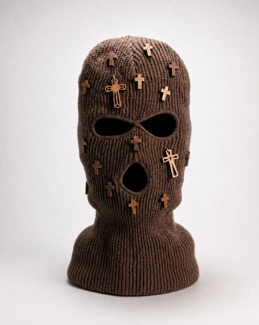 Chocolate Brown Cross Ski Mask/Balaclava