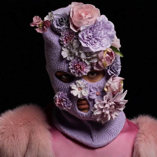 Lavender Floral Ski Mask/Balaclava