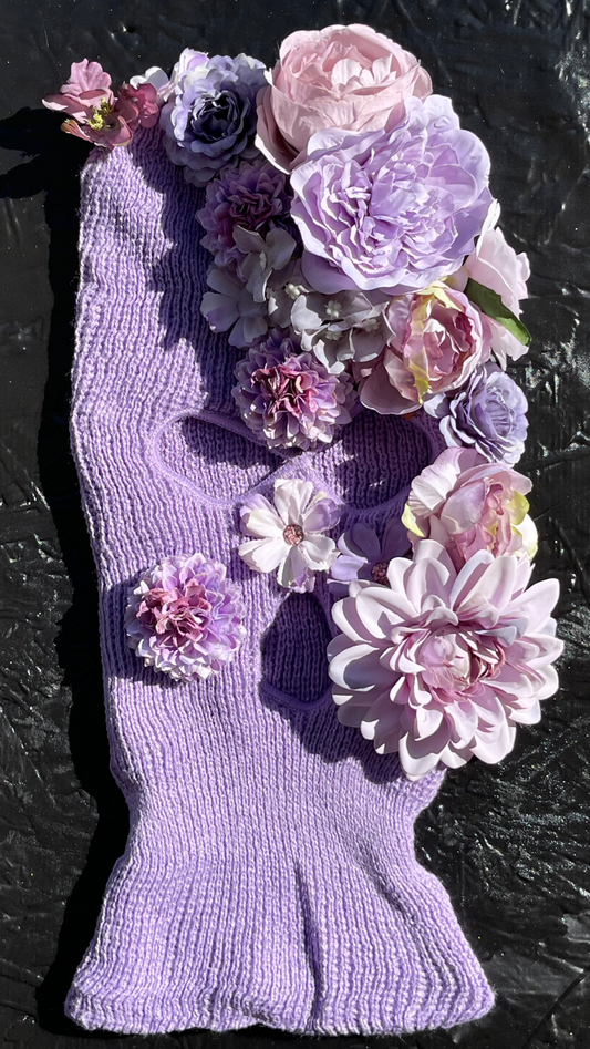 Lavender Floral Ski Mask/Balaclava