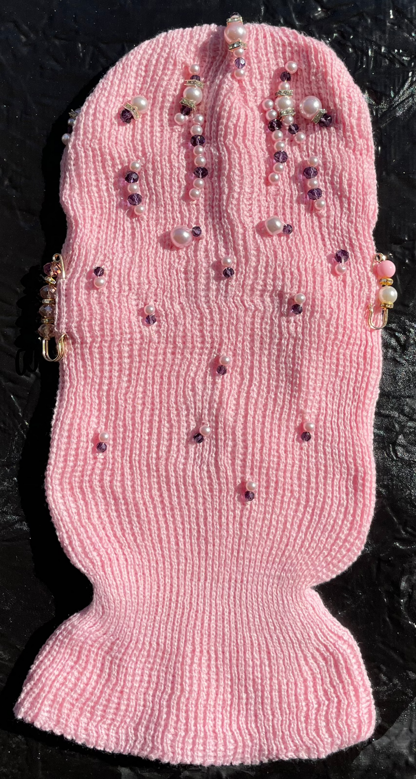 Light Pink Embellished Ski Mask/Balaclava