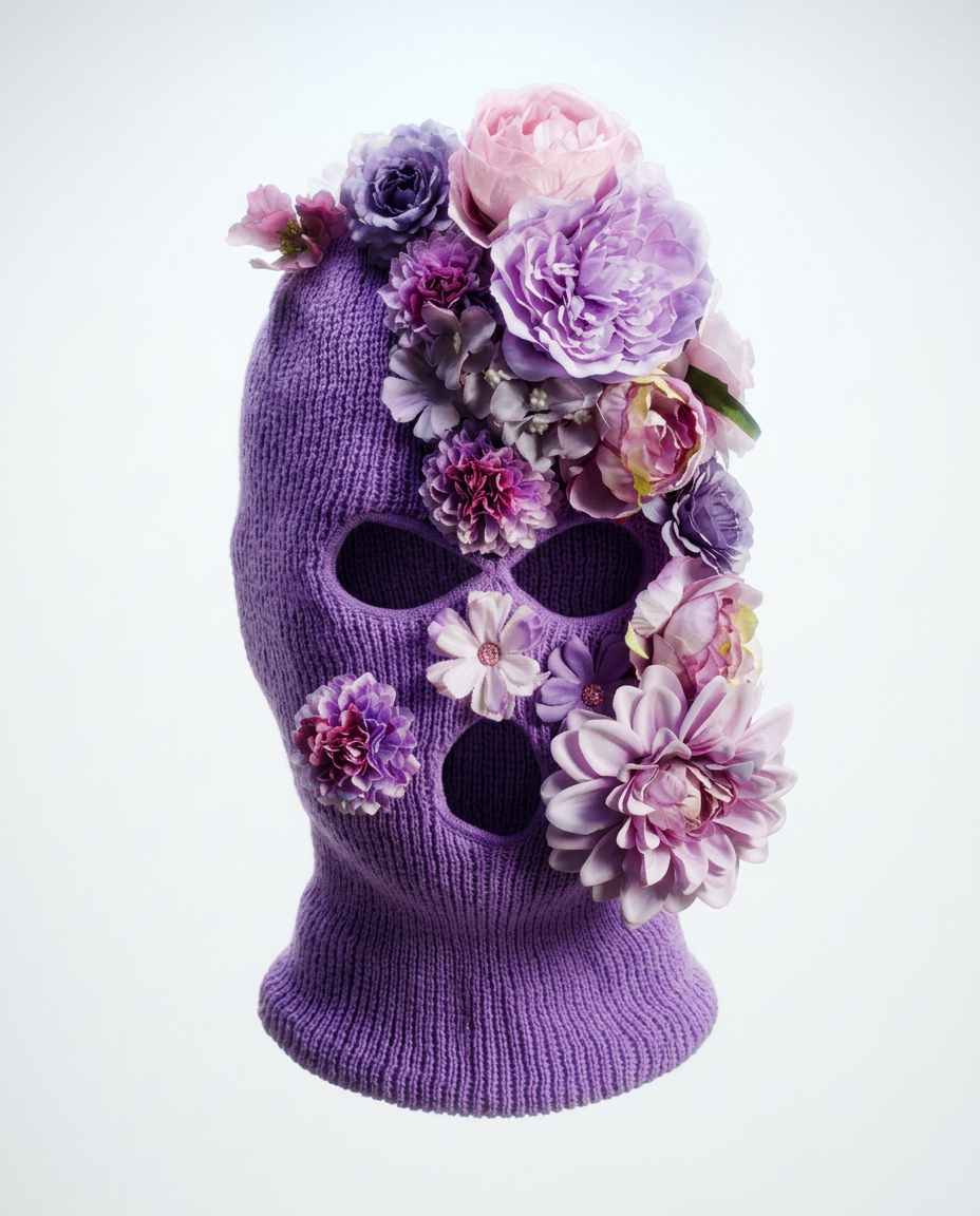 Lavender Floral Ski Mask/Balaclava