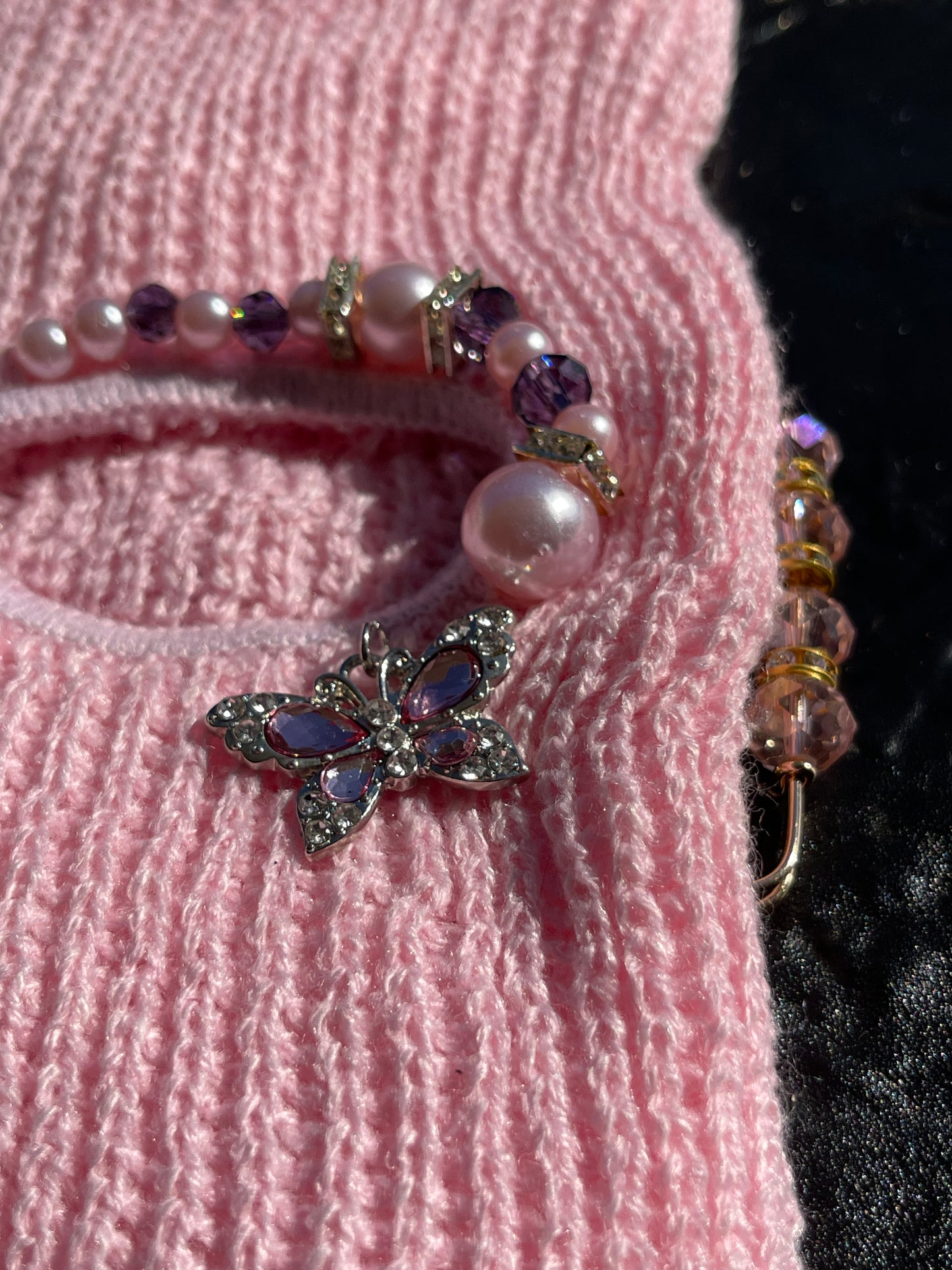 Light Pink Embellished Ski Mask/Balaclava