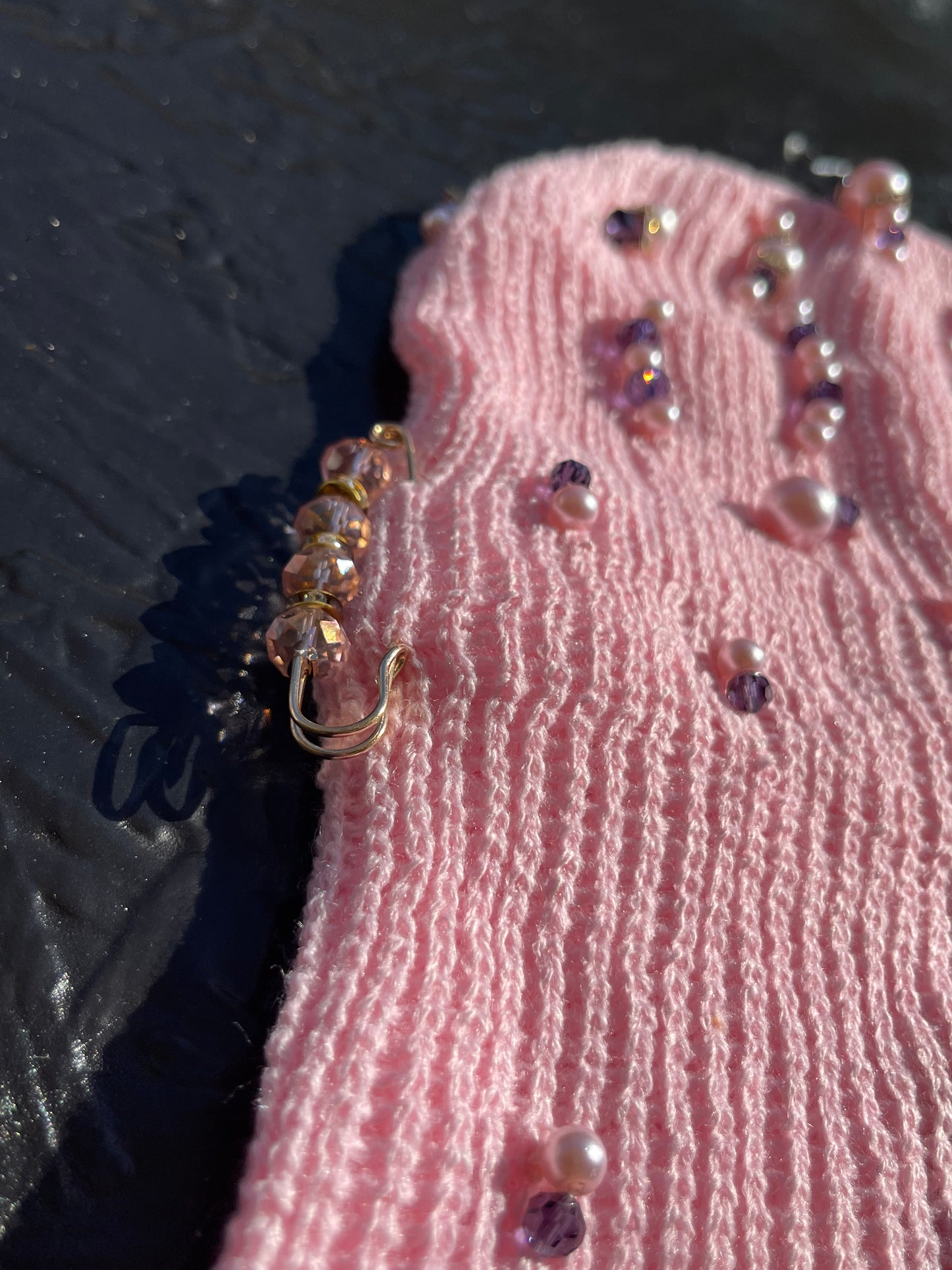 Light Pink Embellished Ski Mask/Balaclava