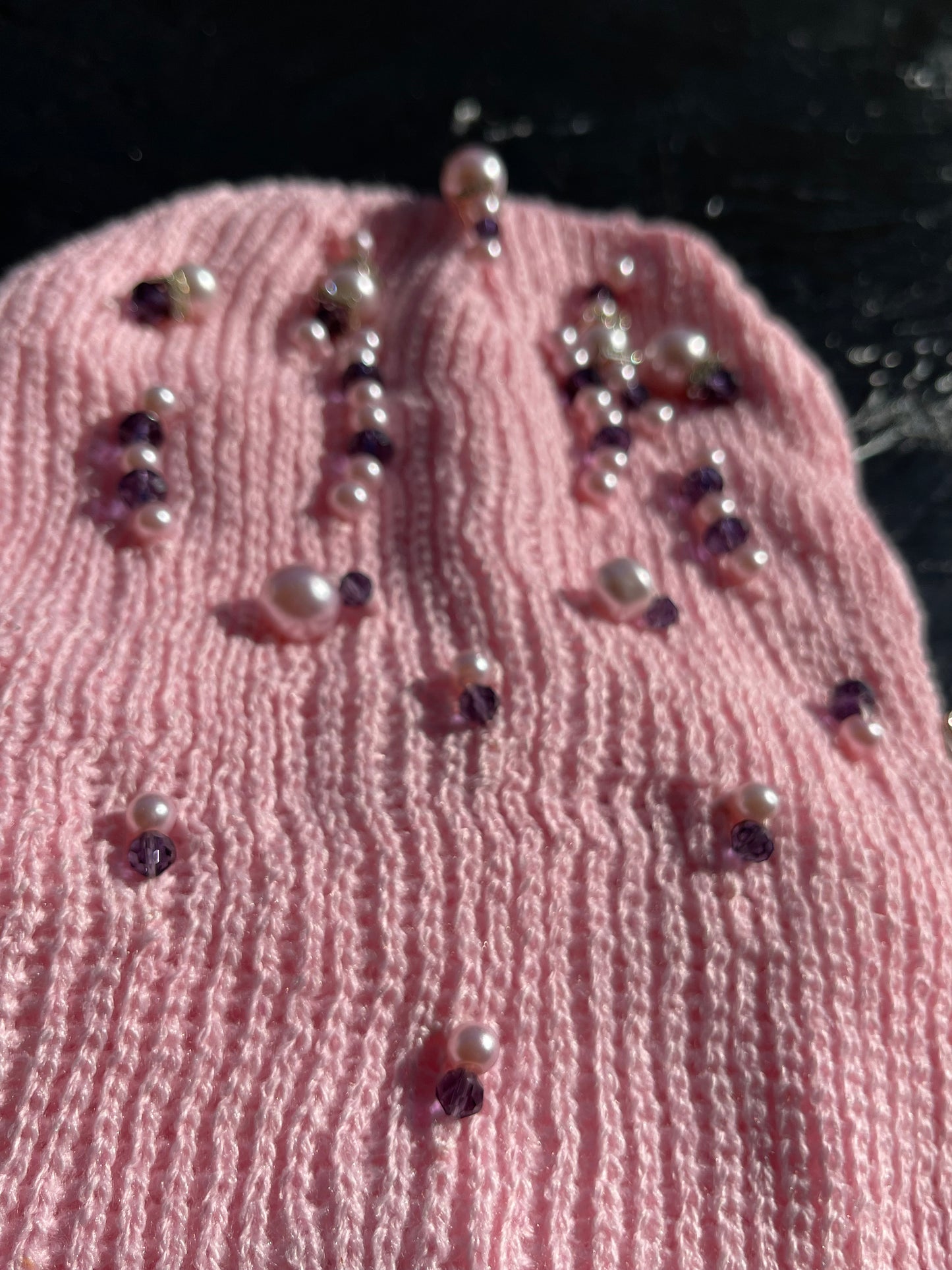 Light Pink Embellished Ski Mask/Balaclava