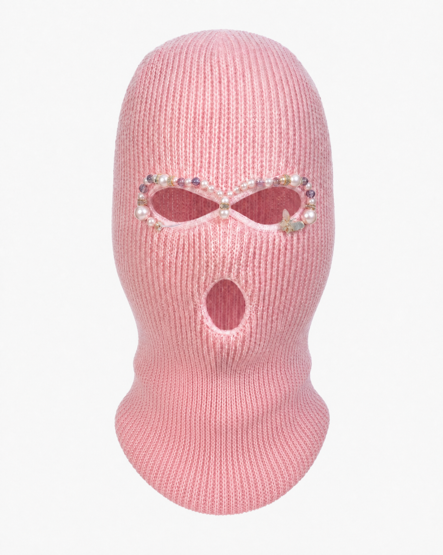 Light Pink Embellished Ski Mask/Balaclava