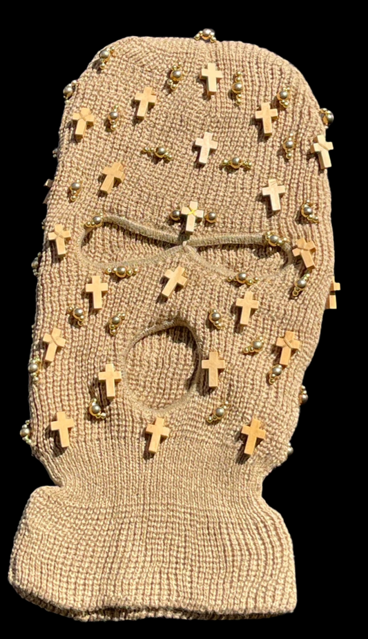 Tan Cross Ski Mask/Balaclava